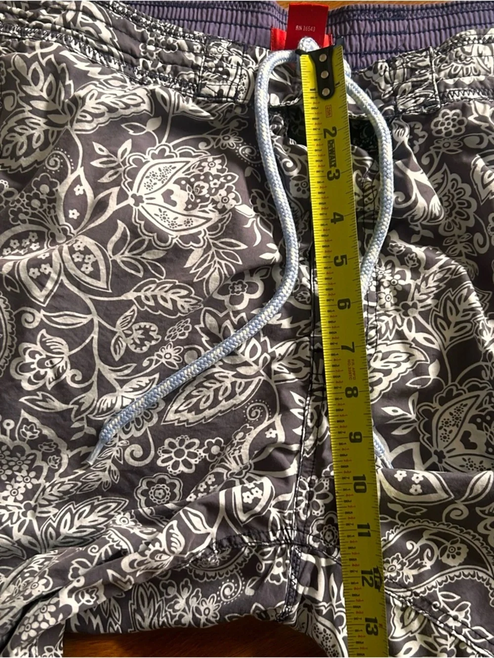 IZOD men’s grey/white paisley print swim trunks shorts Sz XXL